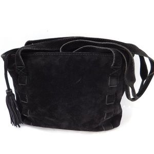 Vintage Bottega Veneta Black Suede Tassel Bag